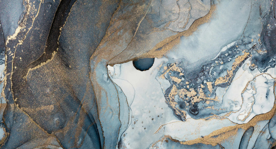 Agate Crystal, Blue Mural Wallpaper