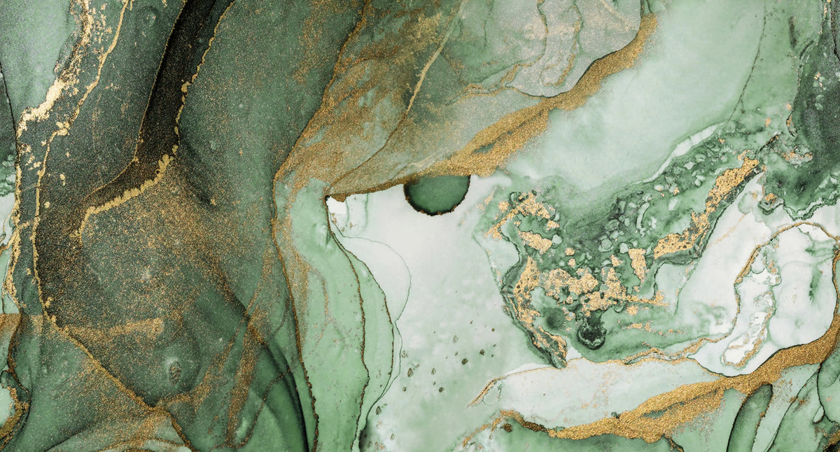Agate Crystal, Green Mural Wallpaper - pure wallpaper artwork