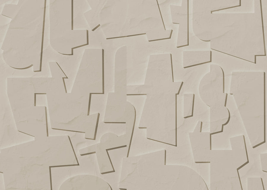 Abstract Wood, Beige Mural Wallpaper