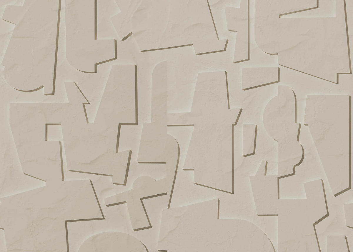 Abstract Wood, Beige Mural Wallpaper - pure wallpaper artwork