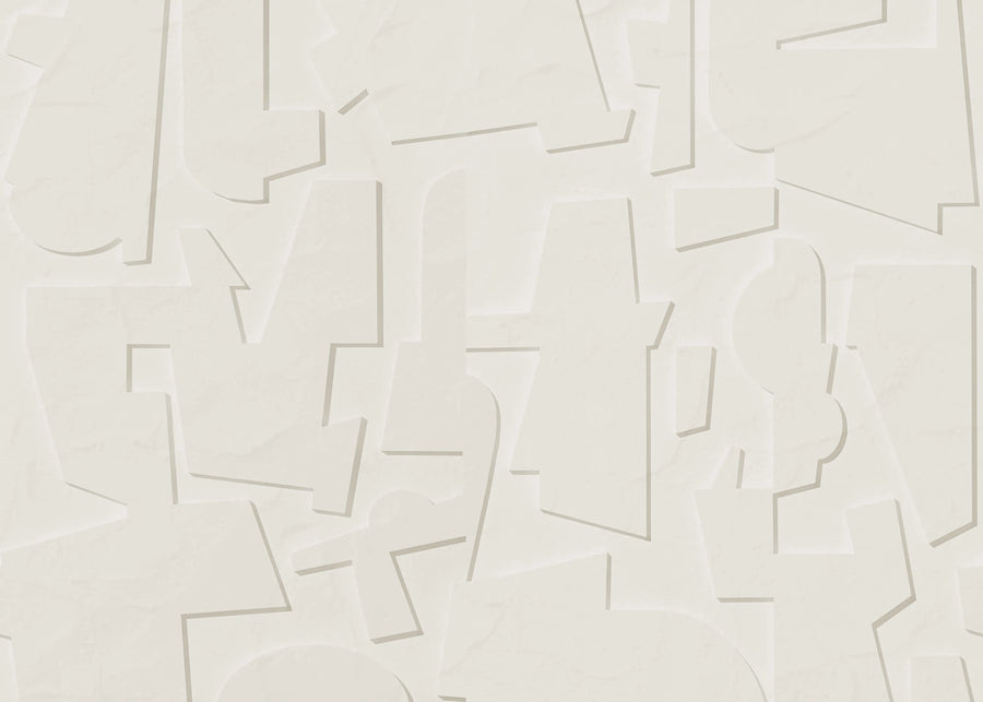 Abstract Wood, White Mural Wallpaper