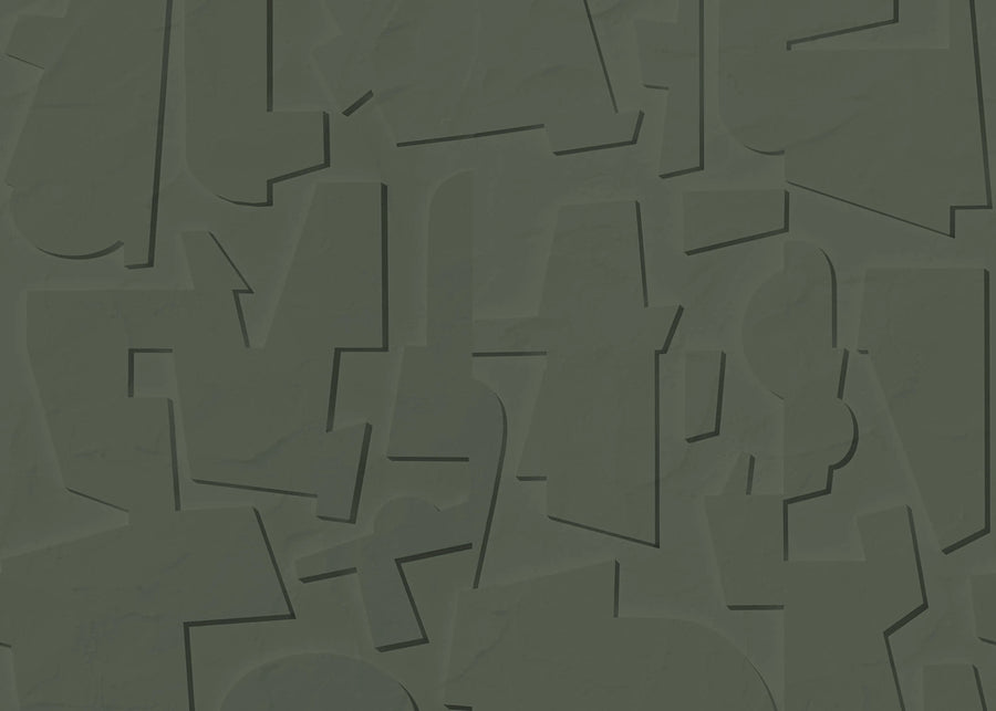 Abstract Wood, Green Mural Wallpaper