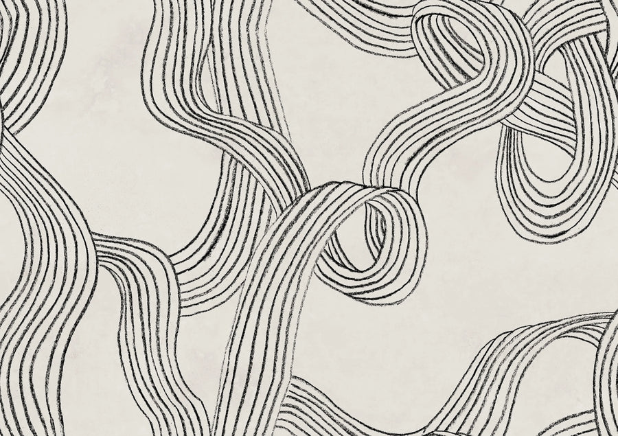 Stripes Repeatable, Black & White Mural Wallpaper