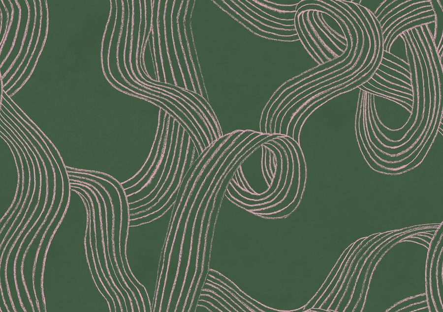 Stripes Repeatable, Green Mural Wallpaper