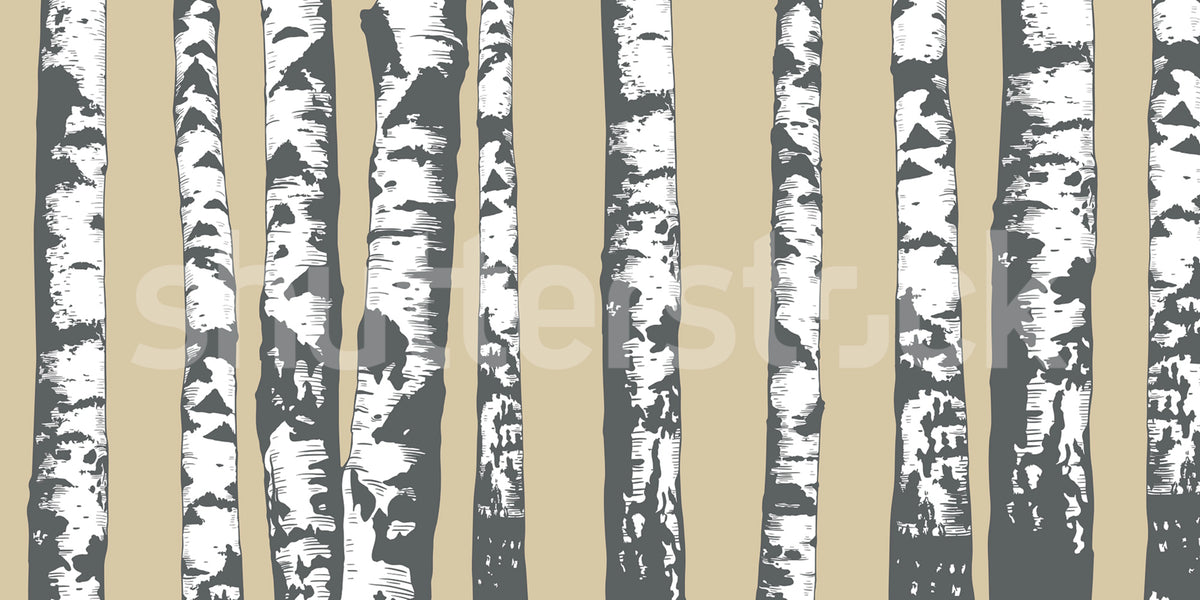Birch Grove, Beige Mural Wallpaper - pure wallpaper artwork