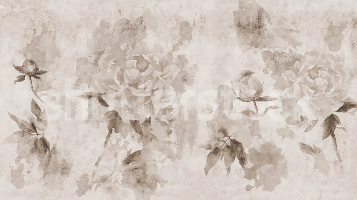 Rose Garden, Gray Mural Wallpaper - pure wallpaper artwork
