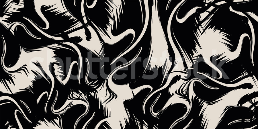 Artistic Shapes, Graphite Mural Wallpaper