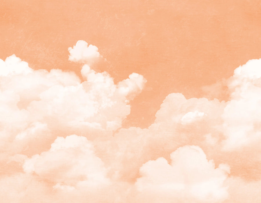 Cuddle Clouds, Peach Fuzz Mural Wallpaper