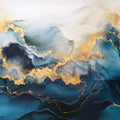 Gold Stream, Blue Mural Wallpaper - pure wallpaper artwork
