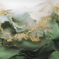 Gold Stream, Green Mural Wallpaper - pure wallpaper artwork
