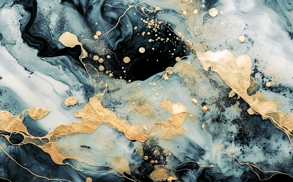Marble Stream, Blue Mural Wallpaper - pure wallpaper artwork