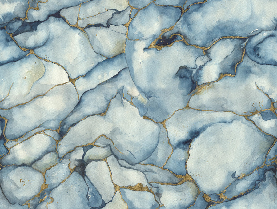 Agate Dreams, Blue Mural Wallpaper