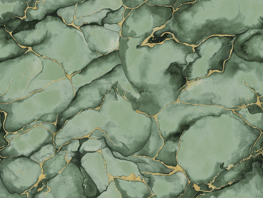 Agate Dreams, Green Mural Wallpaper