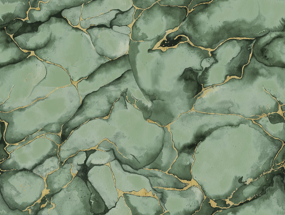 Agate Dreams, Green Mural Wallpaper - pure wallpaper artwork