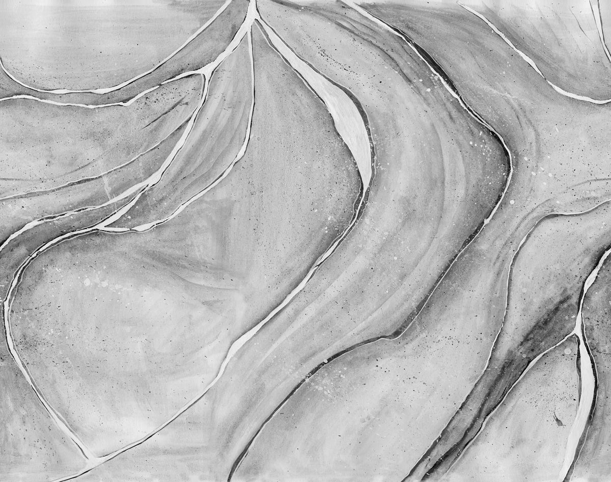 Watercolor Flow, Gray Mural Wallpaper - pure wallpaper artwork