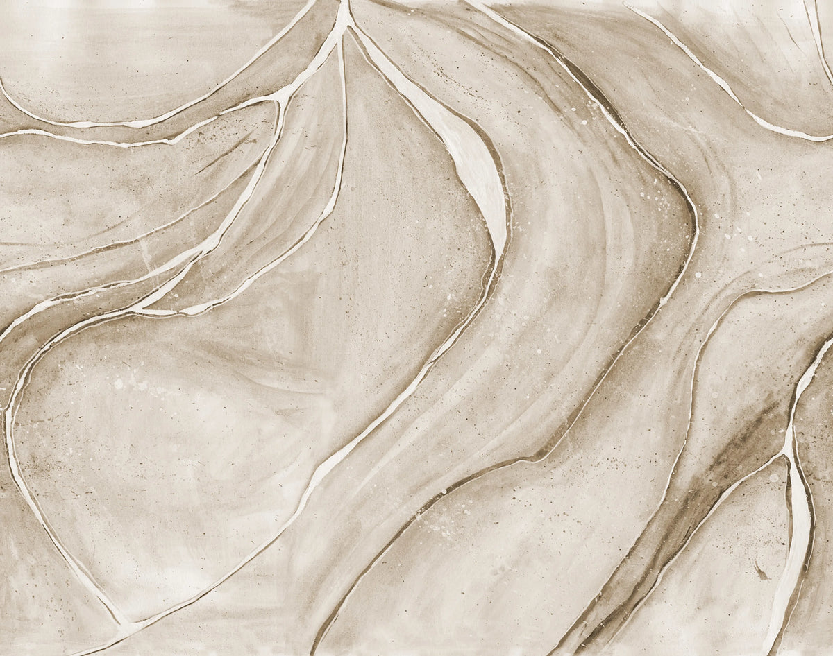 Watercolor Flow, Beige Mural Wallpaper - pure wallpaper artwork
