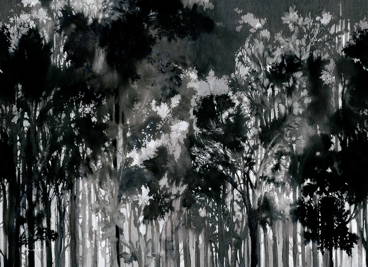 Painted Forest, Black Mural Wallpaper - pure wallpaper artwork