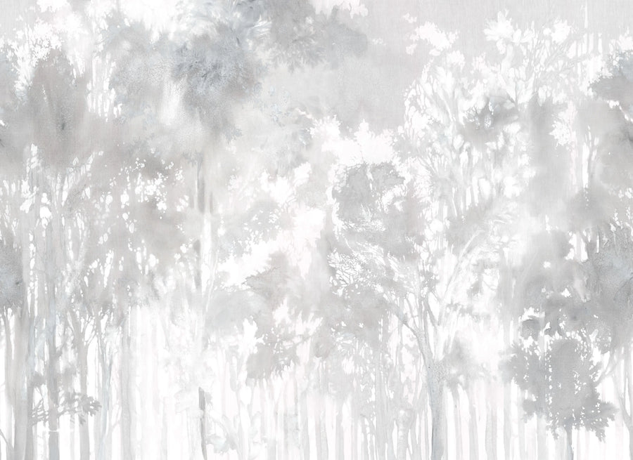 Painted Forest, Gray Mural Wallpaper