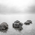 Rocky Lake, Gray Mural Wallpaper - pure wallpaper artwork