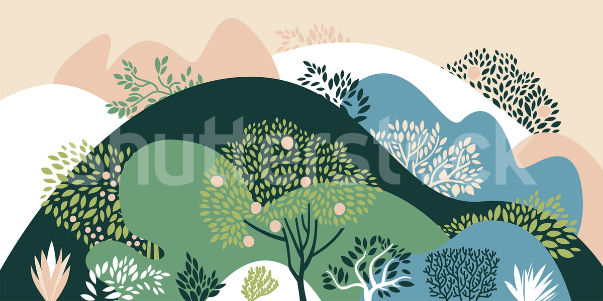 Apple Garden, Multi Mural Wallpaper - pure wallpaper artwork