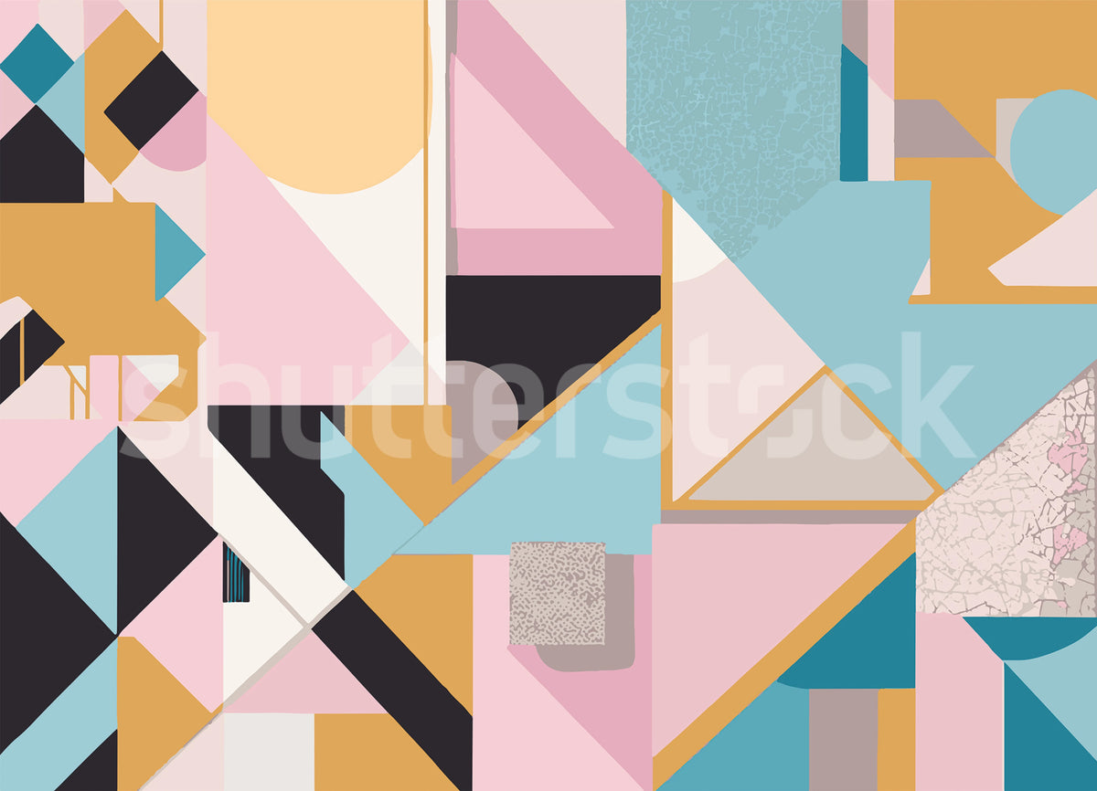 Retro Forms, Multi Mural Wallpaper - pure wallpaper artwork