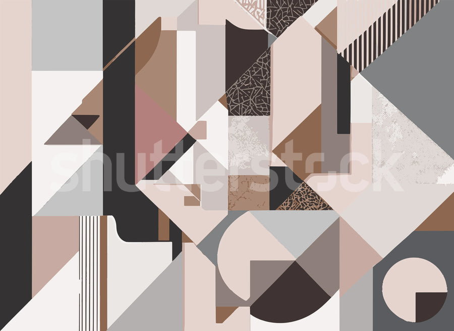 Retro Shapes, Pastel Mural Wallpaper
