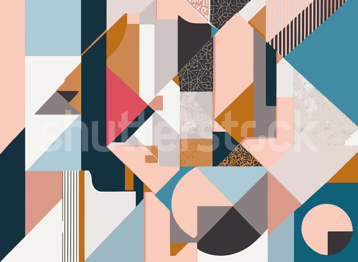 Retro Shapes, Multi Mural Wallpaper - pure wallpaper artwork