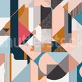 Retro Shapes, Multi Mural Wallpaper - pure wallpaper artwork