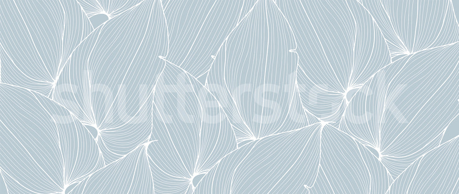 Big Leafs, Baby Blue Mural Wallpaper