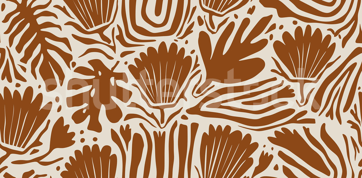 Abstract Blossoms, Terracotta Mural Wallpaper - pure wallpaper artwork