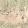 Dream Forest Girl, Green Rose Mural Wallpaper - pure wallpaper artwork