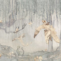 Dream Forest Boy, Blue Gray Mural Wallpaper - pure wallpaper artwork
