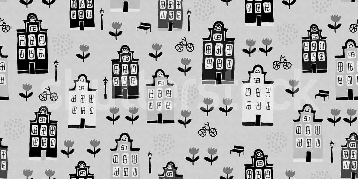 Sweet Town, Gray Mural Wallpaper - pure wallpaper artwork