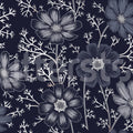 Grand Flowers, Blue Mural Wallpaper - pure wallpaper artwork