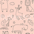 Sketches, Pink Mural Wallpaper - pure wallpaper artwork
