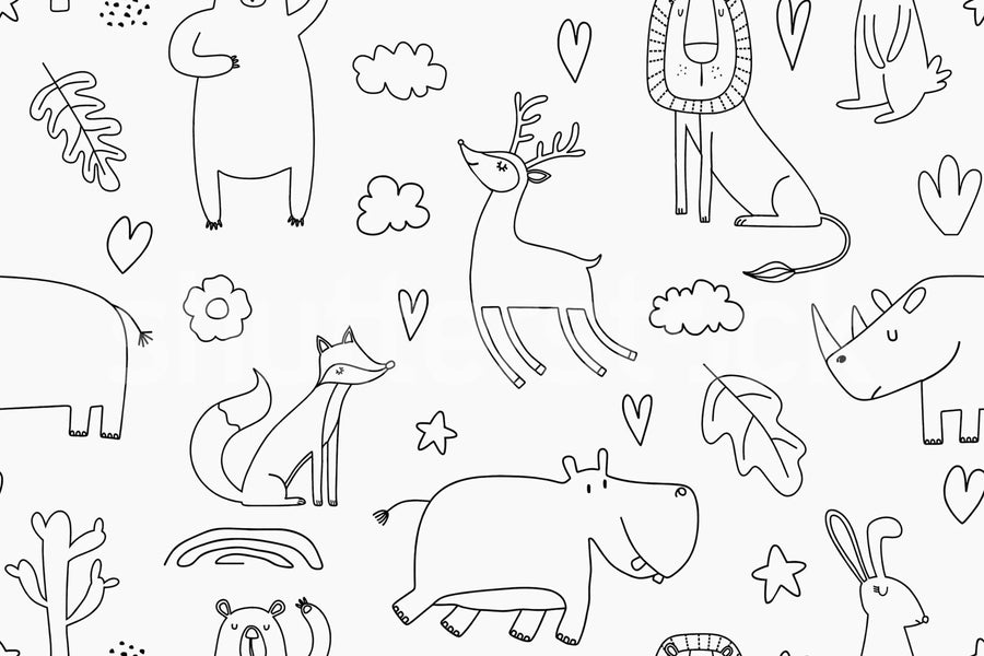 Sketches, Black & White Mural Wallpaper