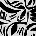 Abstract Leafs, Black & White Mural Wallpaper - pure wallpaper artwork