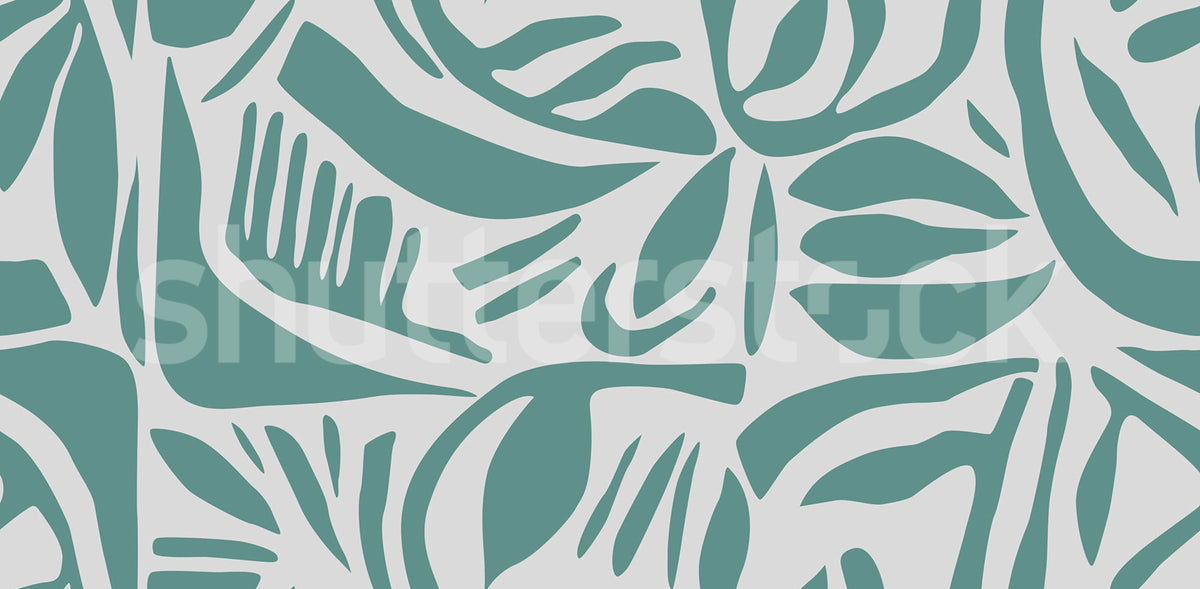 Abstract Leafs, Turquoise Mural Wallpaper - pure wallpaper artwork
