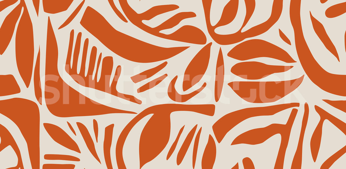 Abstract Leafs, Terracotta Mural Wallpaper - pure wallpaper artwork