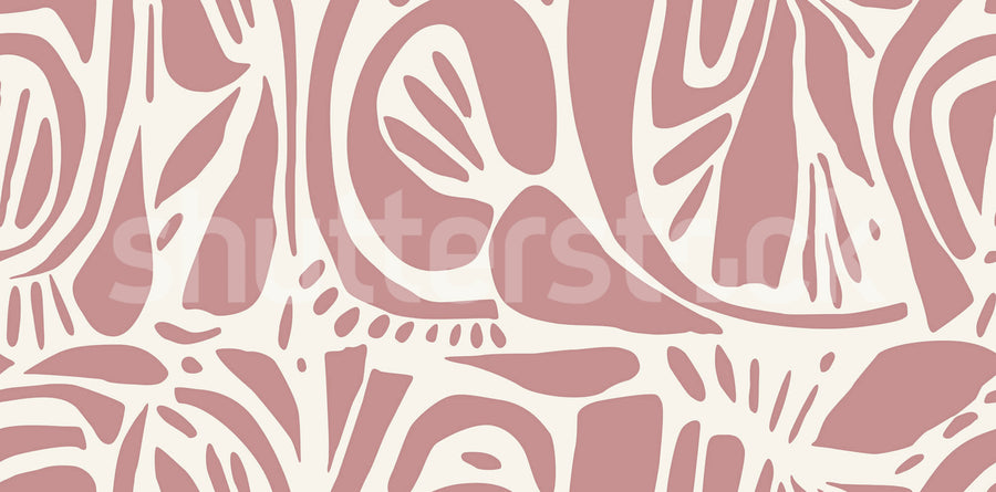 Abstract Forms, Soft Pink Mural Wallpaper