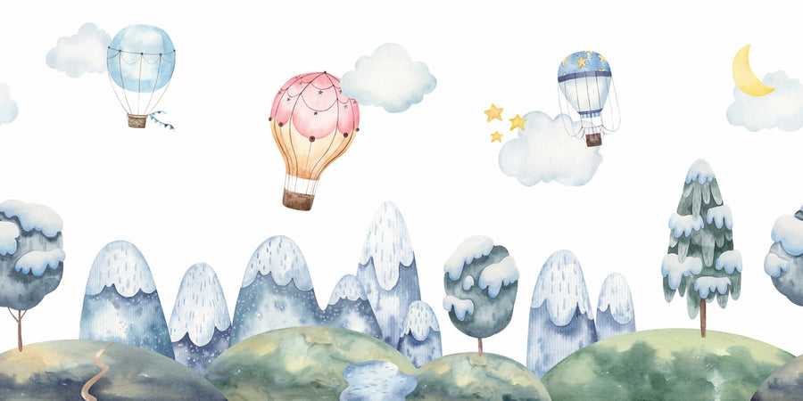 Happy Balloons, Pastel Mural Wallpaper