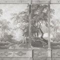 Woodland Panels, Gray Mural Wallpaper - pure wallpaper artwork
