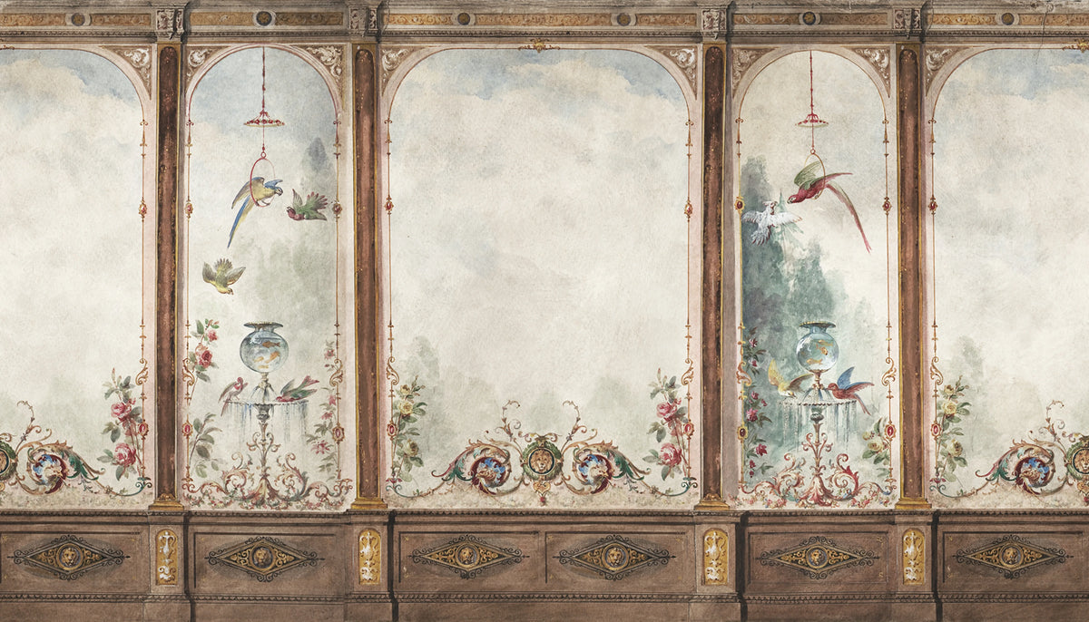Poetic Panels, Vintage Mural Wallpaper - pure wallpaper artwork