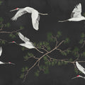 Majestic Cranes, Black Mural Wallpaper - pure wallpaper artwork