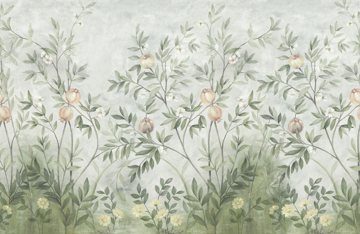 Pome Greenery, Summer Green Mural Wallpaper - pure wallpaper artwork