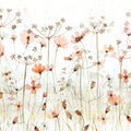 Dreamy Meadow, Red Mural Wallpaper - pure wallpaper artwork