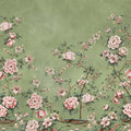 Floral Chinoiserie, Green Mural Wallpaper - pure wallpaper artwork