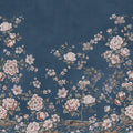 Floral Chinoiserie, Dark Blue Mural Wallpaper - pure wallpaper artwork
