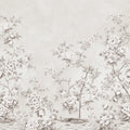 Floral Chinoiserie, Gray Mural Wallpaper - pure wallpaper artwork