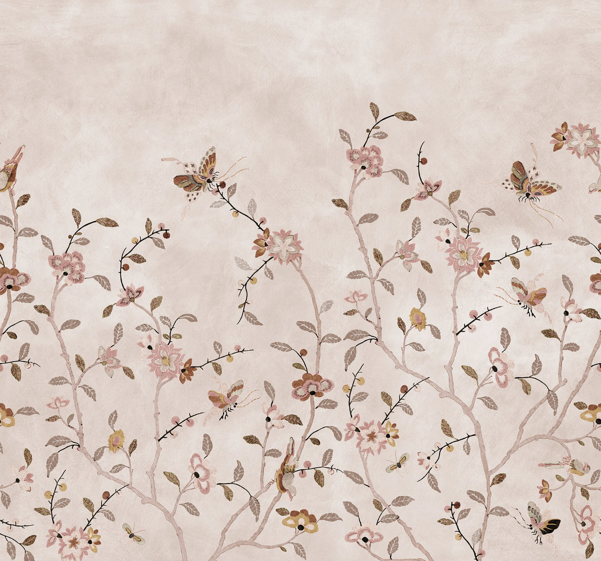 Whispering Petals, Pink Mural Wallpaper - pure wallpaper artwork